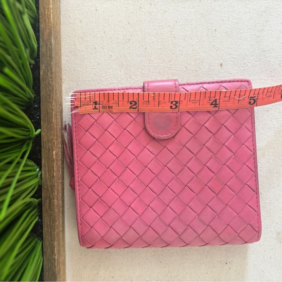 Bottega Veneta Pink Wallet Purse Bifold Intrecciato - Picture 12 of 12